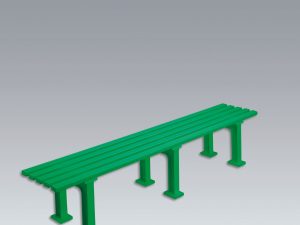 Zitbank kunststof 2 meter breed, kleur groen