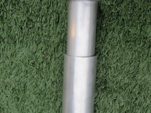 Grondkoker, aluminium t.b.v. hoekpaal met zand en vuilopslag