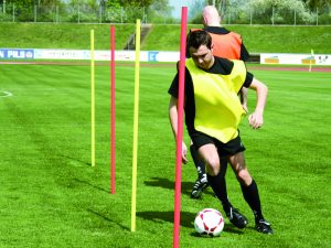 Slalomstang, senior, 1,60 meter, kleur neon rood