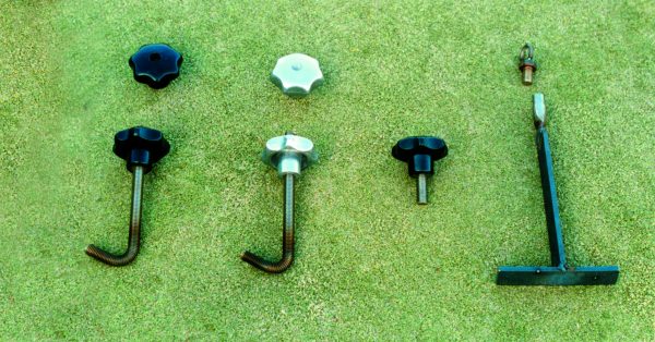 Sterknop bakeliet met gebogen draadeind M12 x 30 mm, rvs