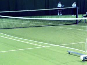 Minitennis 600 x 80 cm, inclusief net, verrolbaar