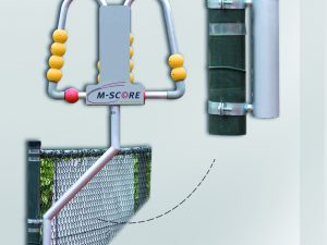 Netpaalbevestiging s-bocht t.b.v. M-score scorebord