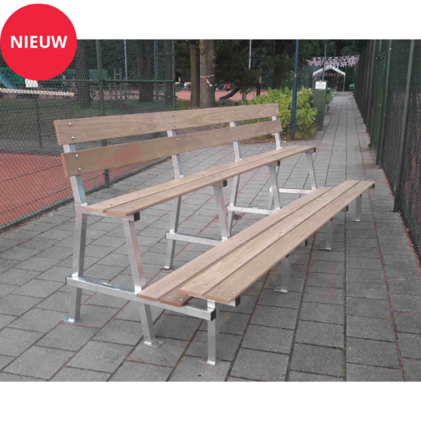 Duurzame tribunebank 3,5mtr dubbele zitrij - Afbeelding 2