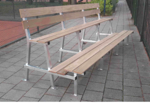Duurzame tribunebank 3,5mtr dubbele zitrij